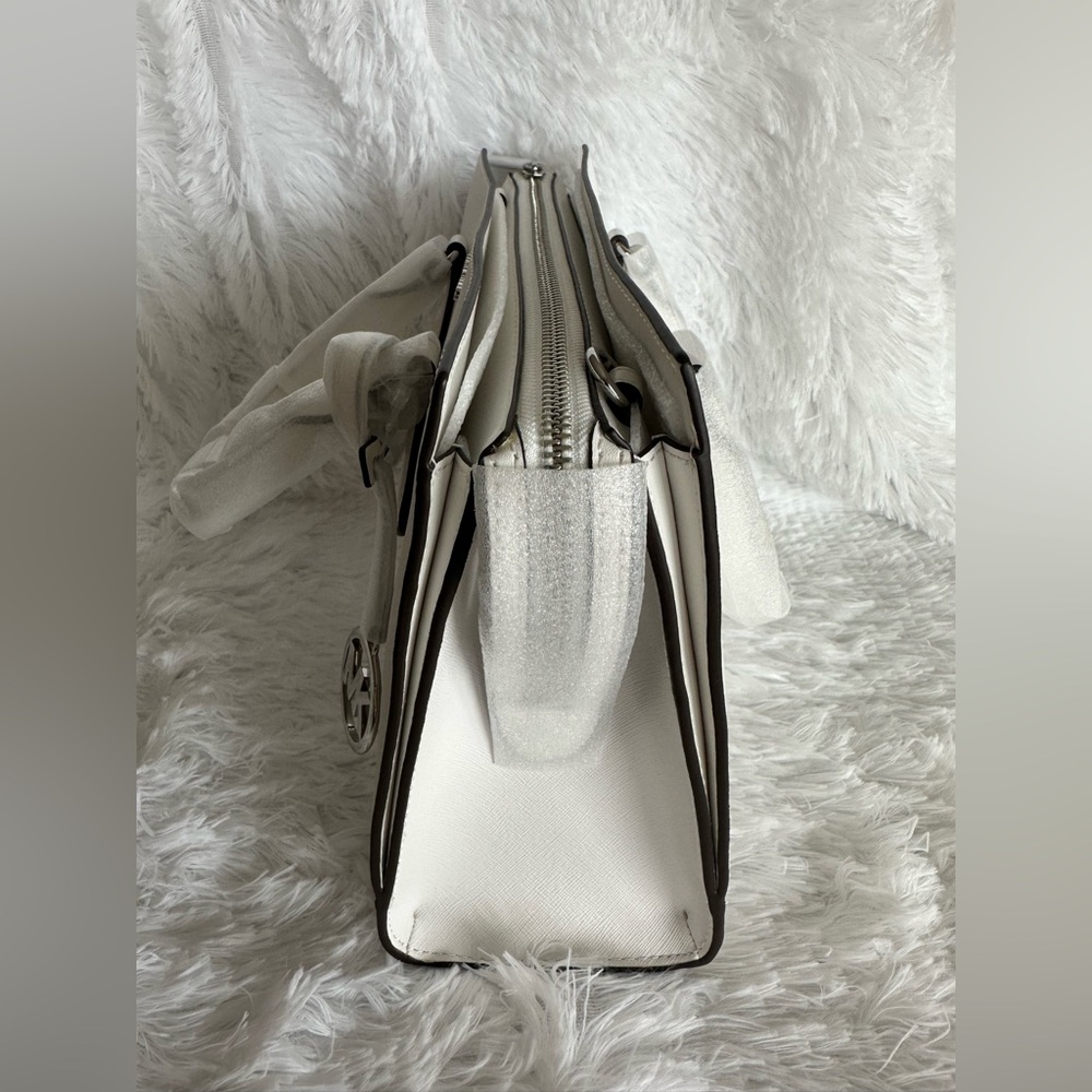 Michael Kors Cream Satchel with Silver Accents - Picture 3 of 7
